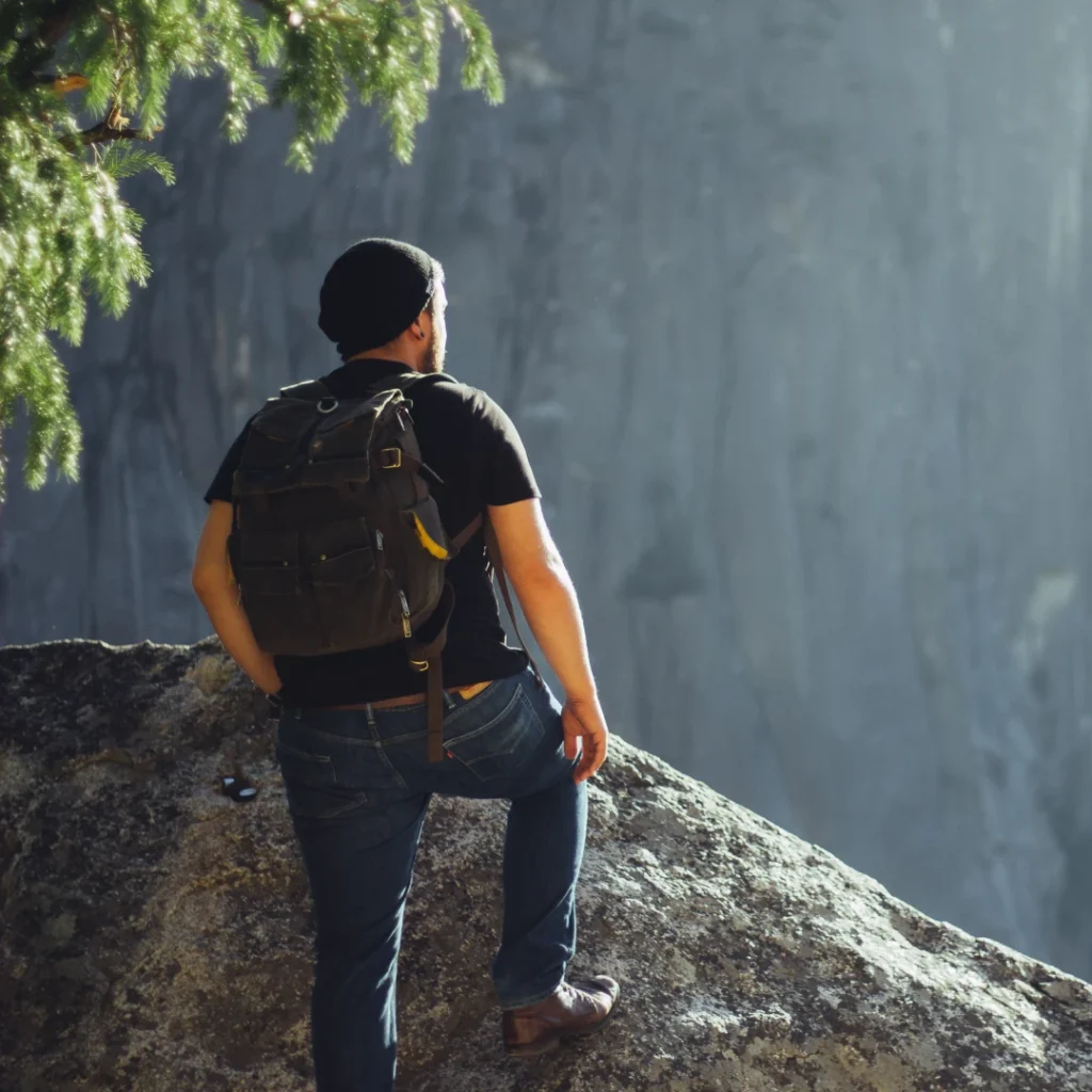 Man at a lookout in a national park