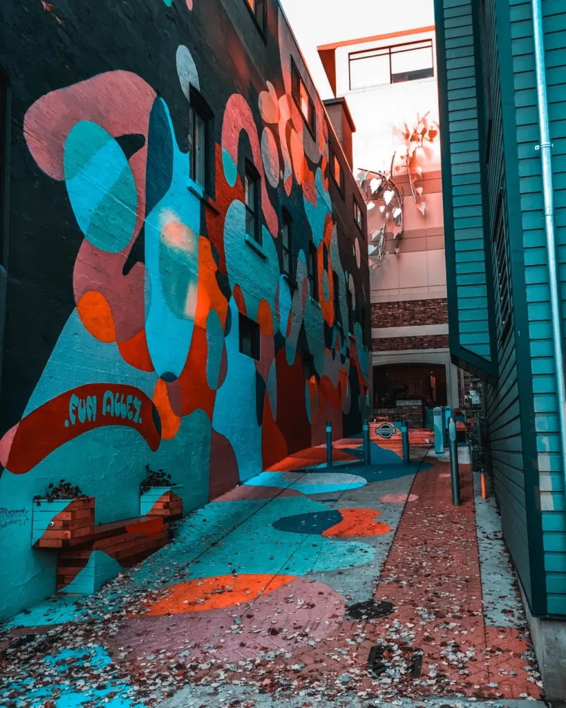 An urban laneway with incredible street art